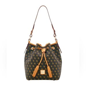 Dooney & Bourke pebble leather drawstring bag.